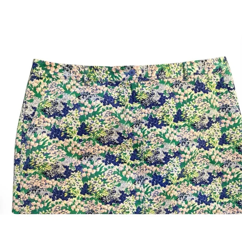 Talbots A-Line Stretch Skirt Flower Print Sz. 16 Boho Packable